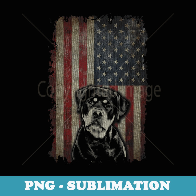 Rottweiler American Flag Rottweiler Dog Lover Rottie Owner - Creative Sublimation PNG Download