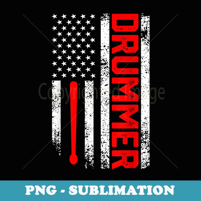 Drummer 4th of July Vintage American Flag Drumming - Professional Sublimation Digital Download