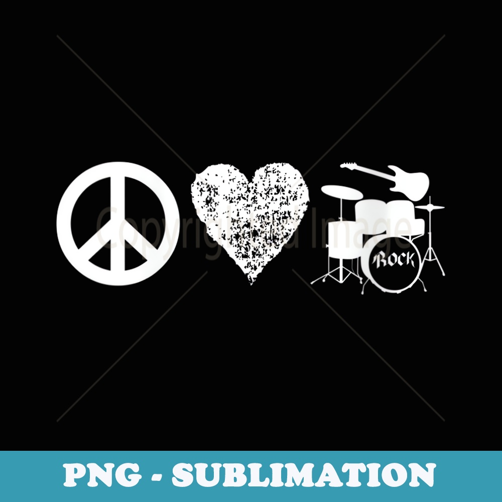 s Peace Love Rock and Roll Music Concert Peace Loving Musician - Artistic Sublimation Digital File