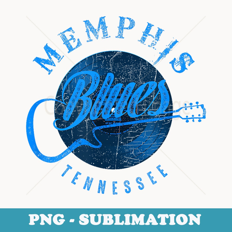 Memphis Blues Music Blue Guitar Vintage - Premium Sublimation Digital Download