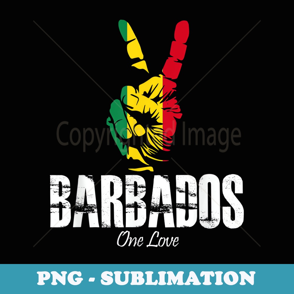 One Love Barbados Peace Sign! Bajan Vacation - Sublimation Digital Download