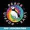 Vintage Retro Style Atlantic Sea Bird Fly Peace Love Puffin - PNG Transparent Sublimation File