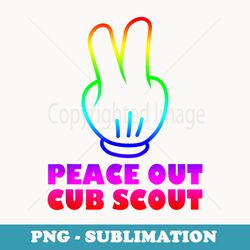 peace out cub scout t - signature sublimation png file