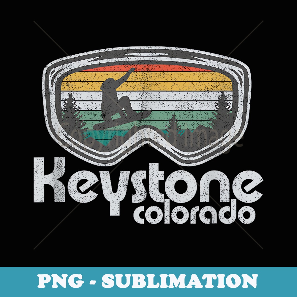 Keystone Snowboarding Retro Colorado Mountain Snowboard - Special Edition Sublimation PNG File