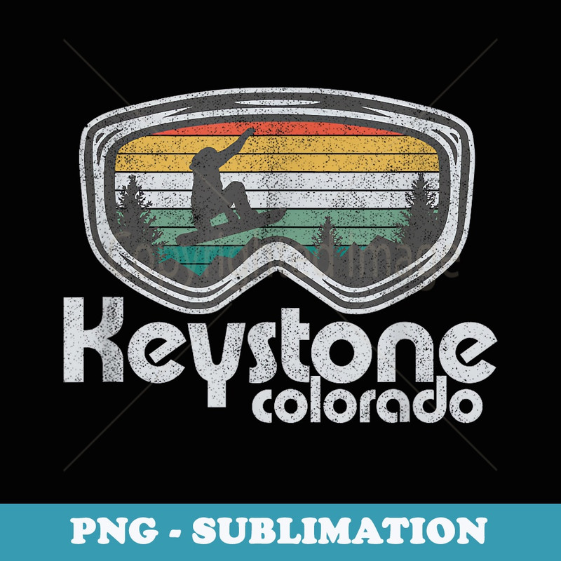 Keystone Snowboarding Retro Colorado Mountain Snowboard - Special Edition Sublimation PNG File