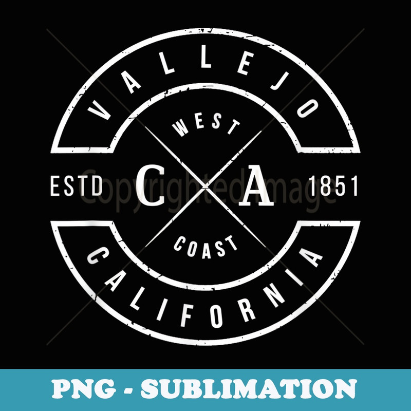 Vallejo California T Vintage Emblem Souvenirs - PNG Transparent Sublimation File