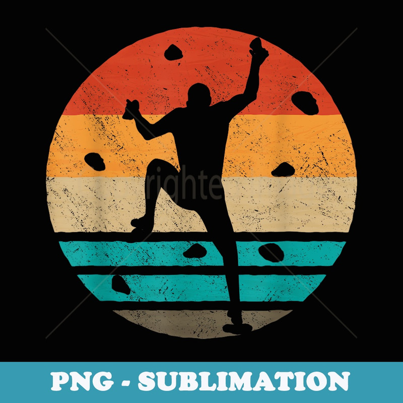 Bouldering Climber Retro Free Climbing Small Rock Formation - Sublimation Digital Download