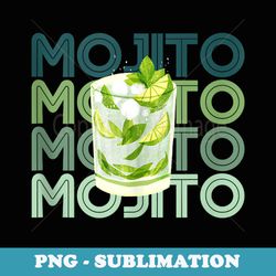 girl retro mojito cute cocktail mojito vintage s - instant sublimation digital download