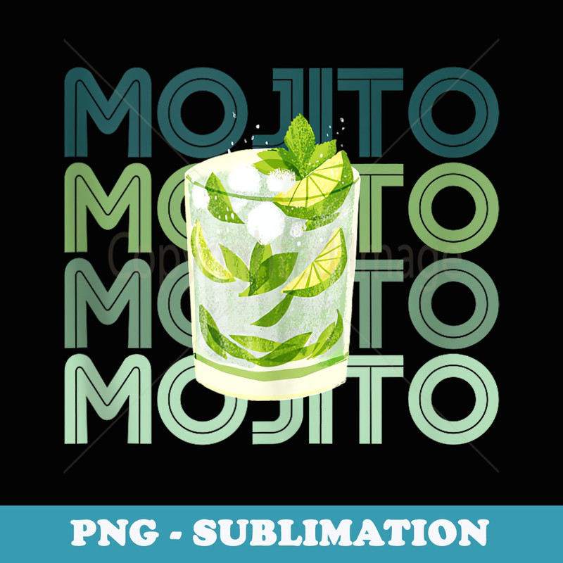 Girl Retro Mojito Cute Cocktail MOJITO Vintage s - Instant Sublimation Digital Download