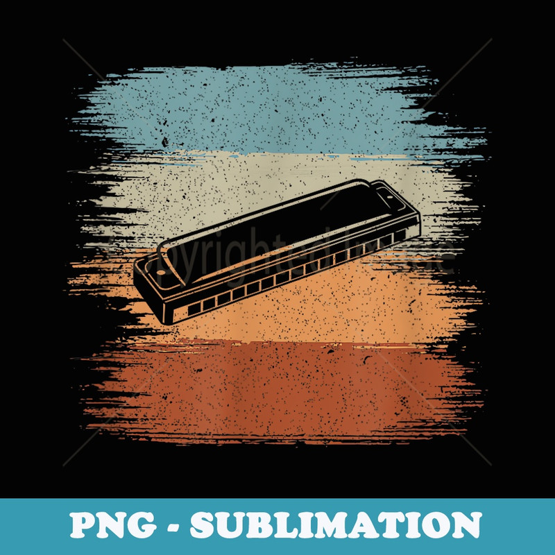 Retro Vintage Harmonica I Mouth Organ Musician - Exclusive Sublimation Digital File