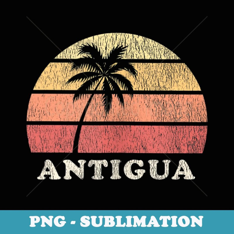 Antigua and Barbuda Vintage 70s Retro Throwback Design - Professional Sublimation Digital Download