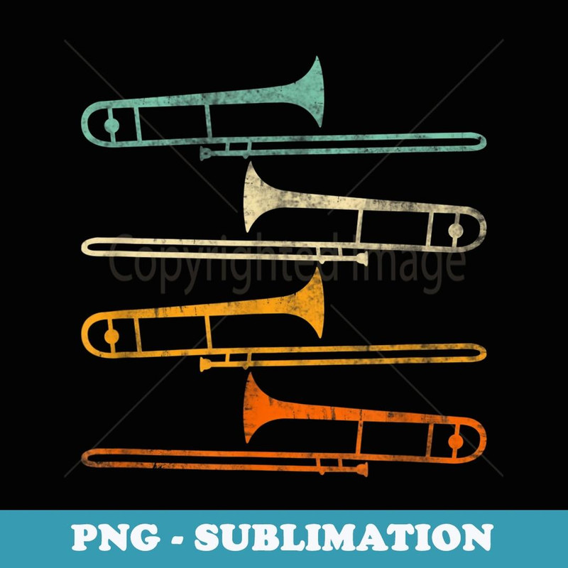 Retro 70's Funny Trombone For Trombonist - Premium Sublimation Digital Download