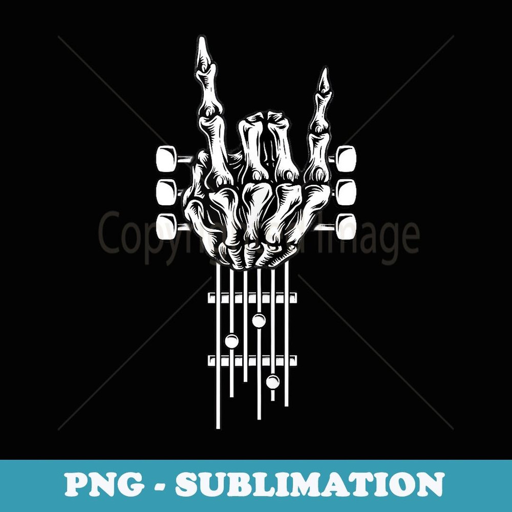 Rock On Guitar Neck - With A Sweet Rock & Roll Skeleton Hand - Sublimation Digital Download