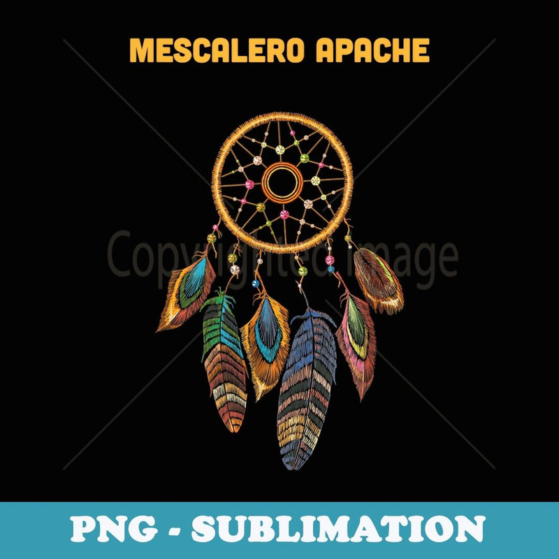 MESCALERO APACHE Tribe Native American Indian Dream Catcher - Vintage Sublimation PNG Download