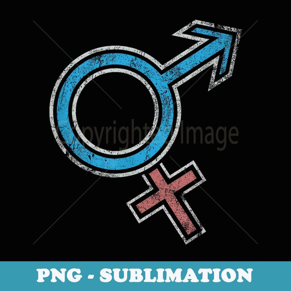Mixed gender symbol, male and female symbols joined, retro - High-Resolution PNG Sublimation File