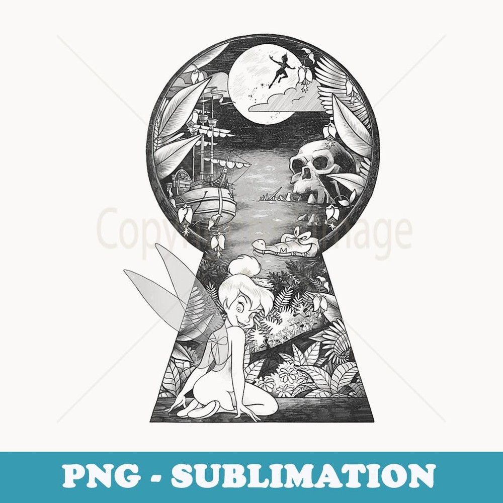 Disney Peter Pan Tink And Pan Keyhole - Exclusive Sublimation Digital File