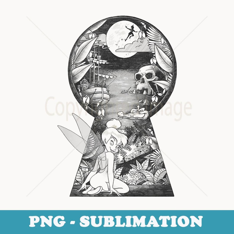 Disney Peter Pan Tink And Pan Keyhole - Exclusive Sublimation Digital File