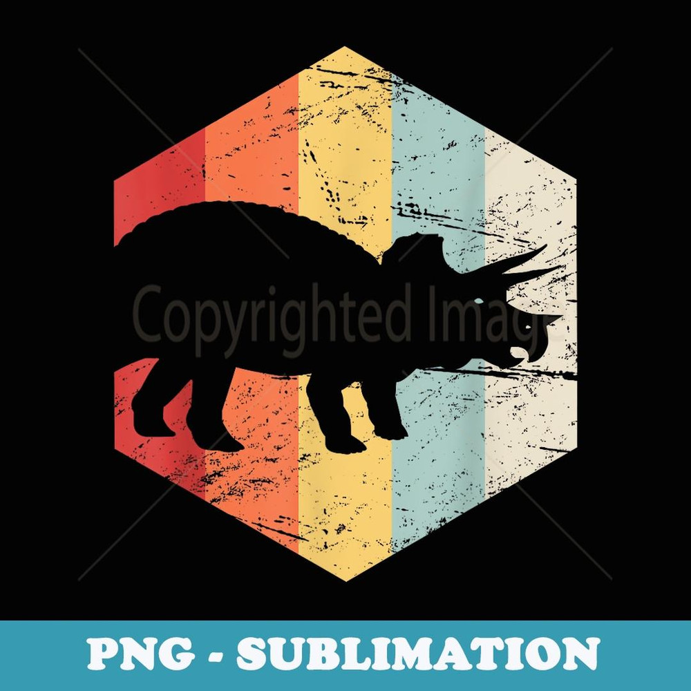 Retro Triceratops Dinosaur - Sublimation PNG File