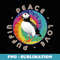 Vintage Retro Style Atlantic Sea Bird Fly Peace Love Puffin - Professional Sublimation Digital Download
