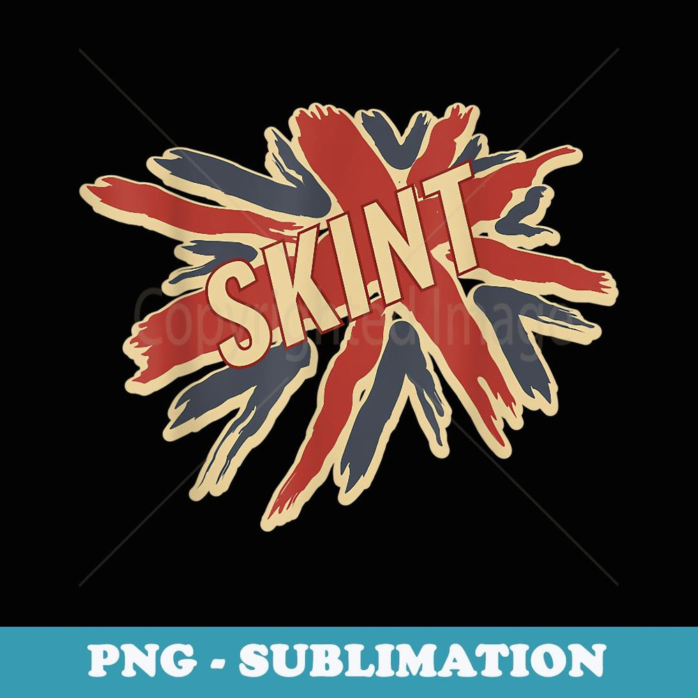 Funny British Slang T with Flag Skint - Unique Sublimation PNG Download