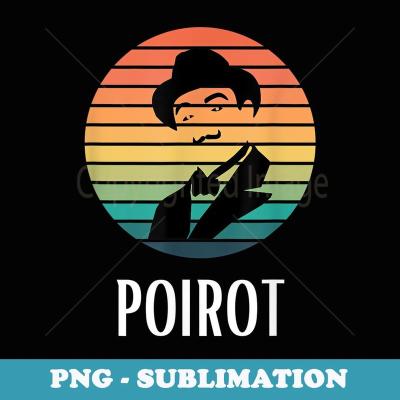 Poirot Hat Mustache vintage colors - Trendy Sublimation Digital Download