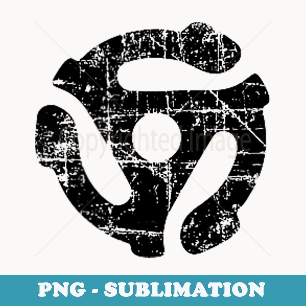 45 rpm Record Adapter (Vintage Black Left) Turntable - Instant PNG Sublimation Download