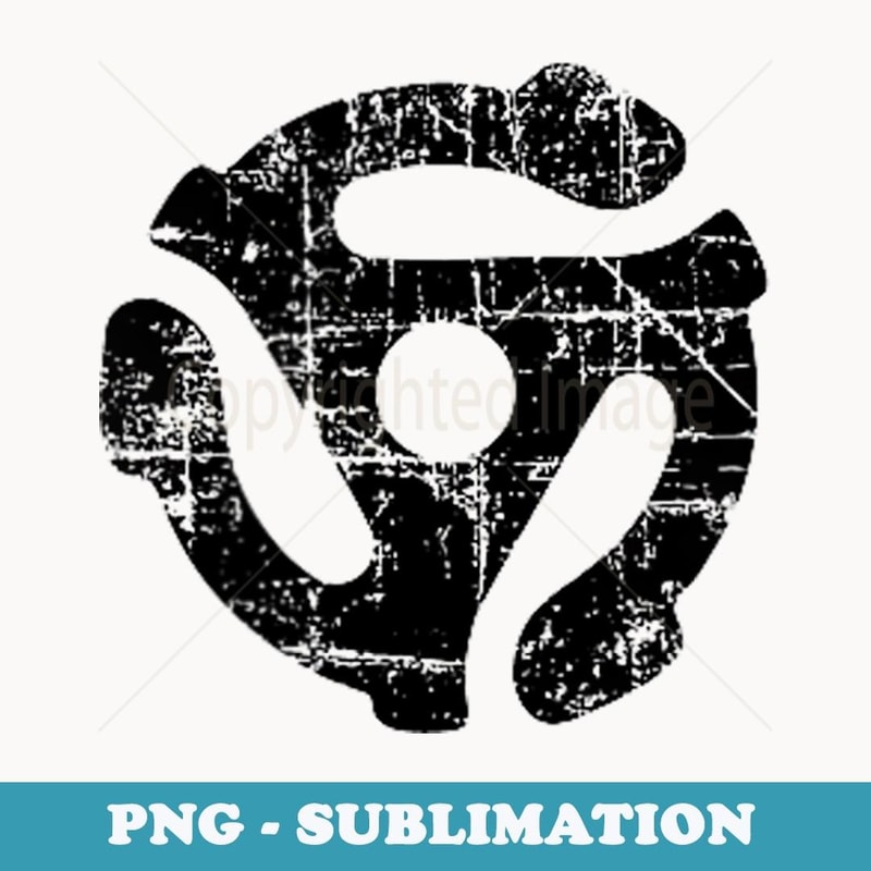 45 rpm Record Adapter (Vintage Black Left) Turntable - Instant PNG Sublimation Download