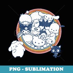 hello kitty and friends vintage rainbow circle - sublimation digital download
