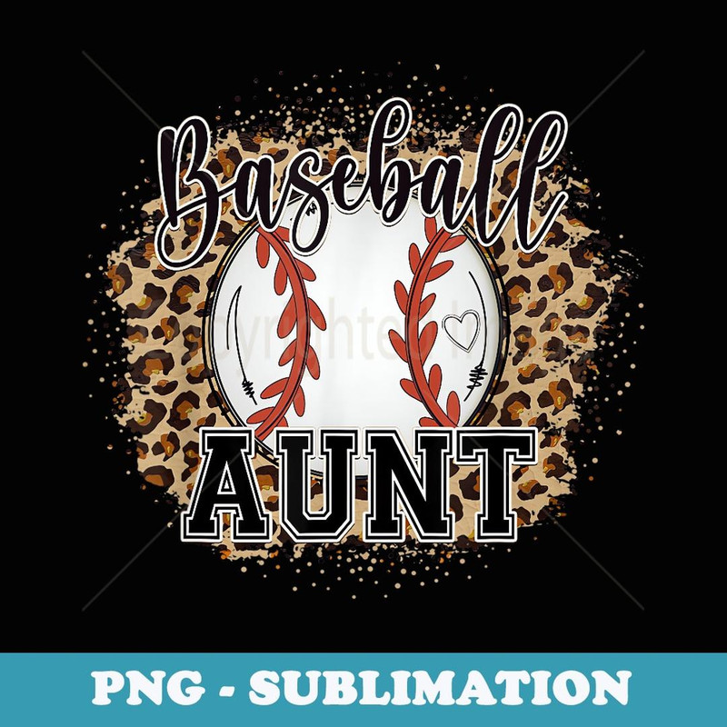 Baseball Aunt Leopard Print Cheetah Pattern Proud Auntie - Sublimation PNG File