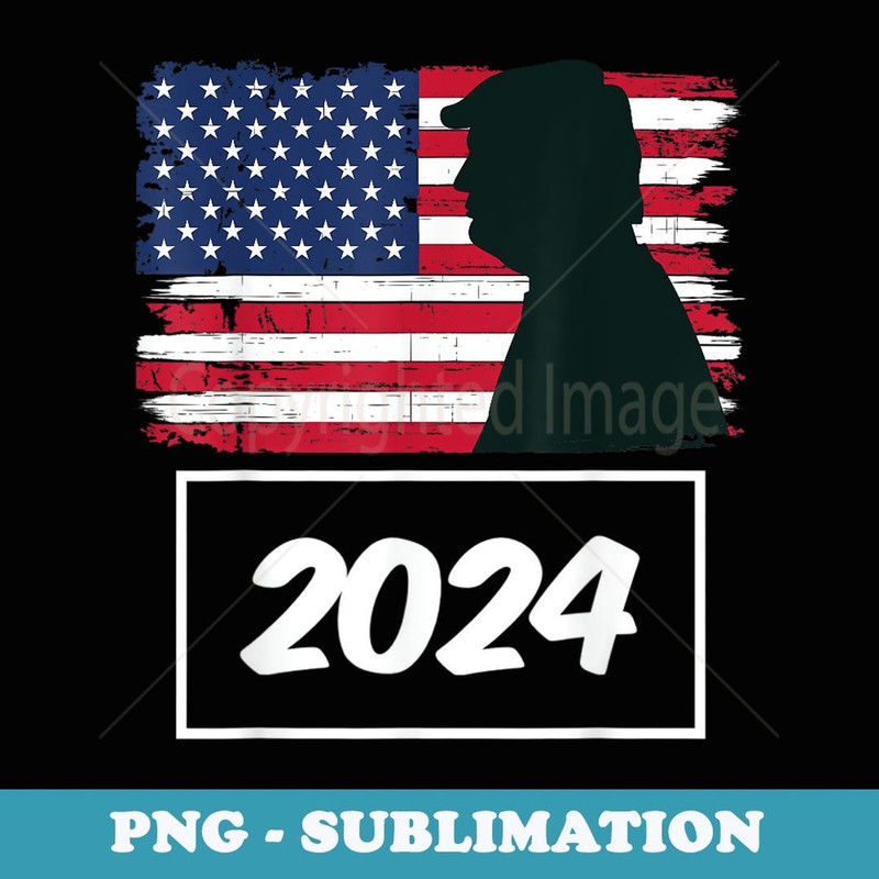 Trump 2024 Vintage American Flag Retro Graphic Apparel - Trendy Sublimation Digital Download