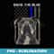 Back The Blue Thin Blue Line USA Flag Pitbull Police Support - Instant PNG Sublimation Download