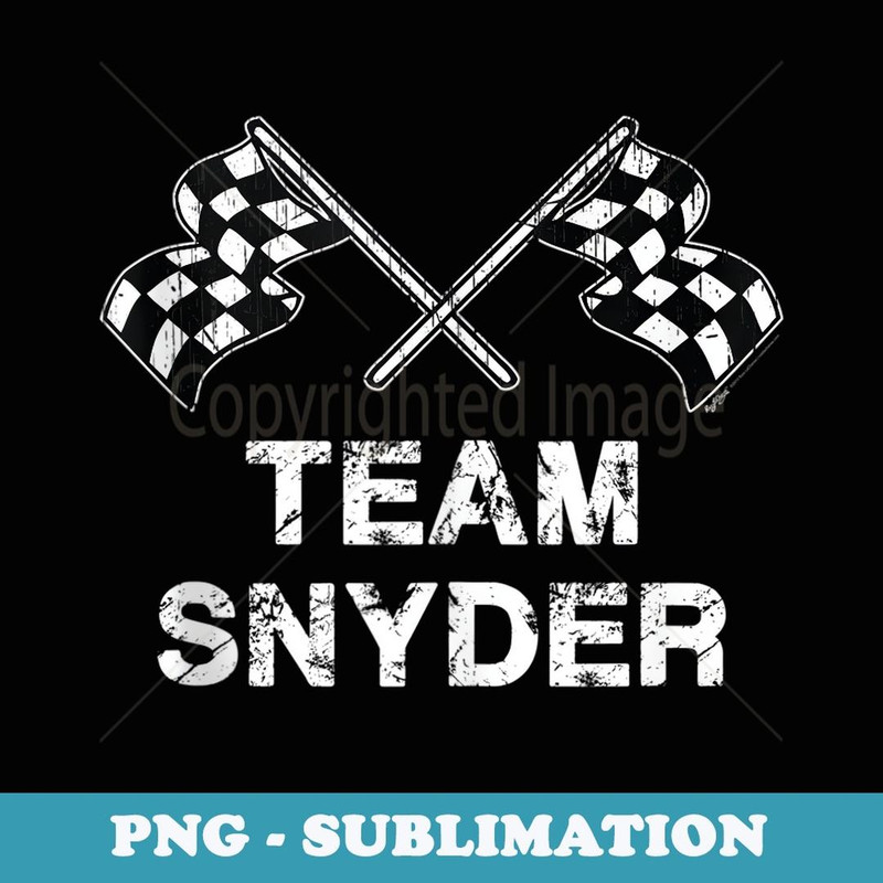 Vintage Team Snyder Family Name Checkered Flag Racing - High-Resolution PNG Sublimation File