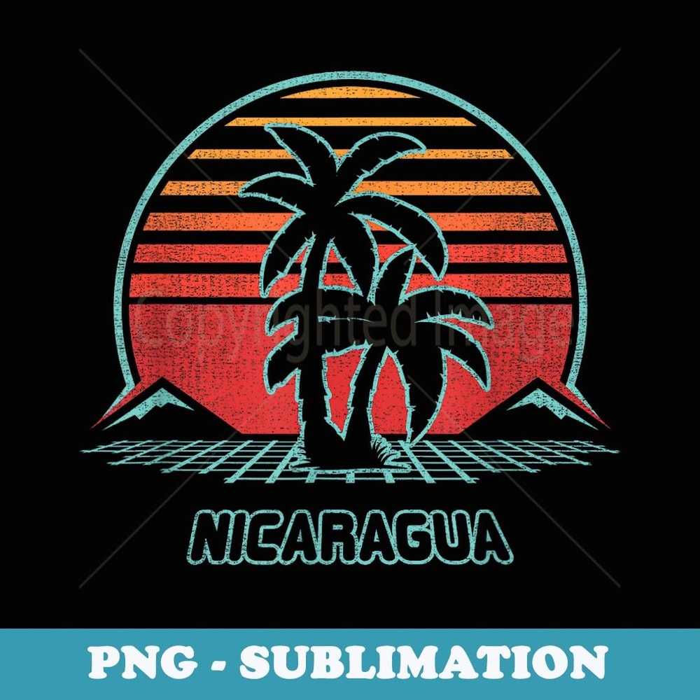 Nicaragua Retro Vintage 80s Style - Sublimation PNG File