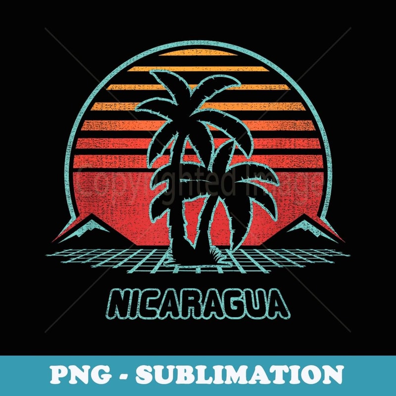 Nicaragua Retro Vintage 80s Style - Sublimation PNG File