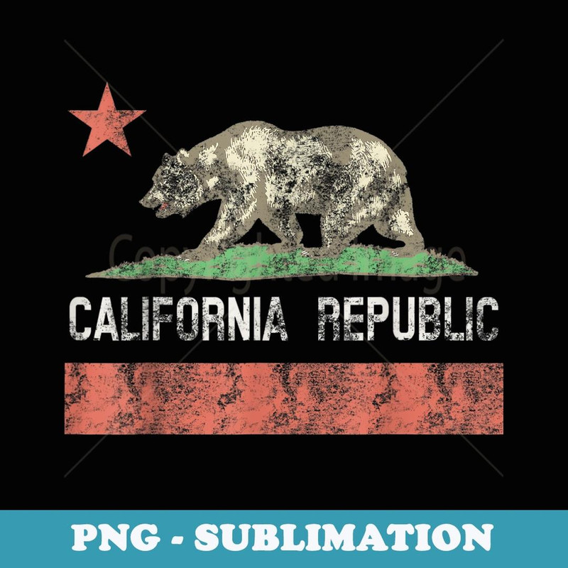 Vintage Wear California Republic Bear Flag Souvenir - Exclusive Sublimation Digital File