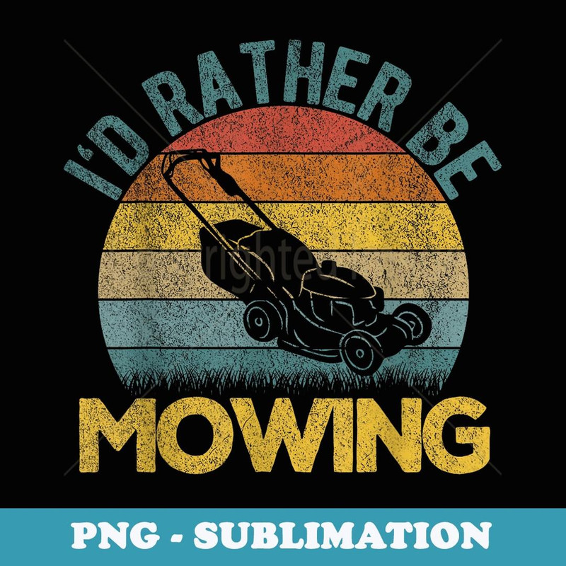 Lawn Mowing Lawn Mower Landscaping Gardener Retro Vintage - Signature Sublimation PNG File