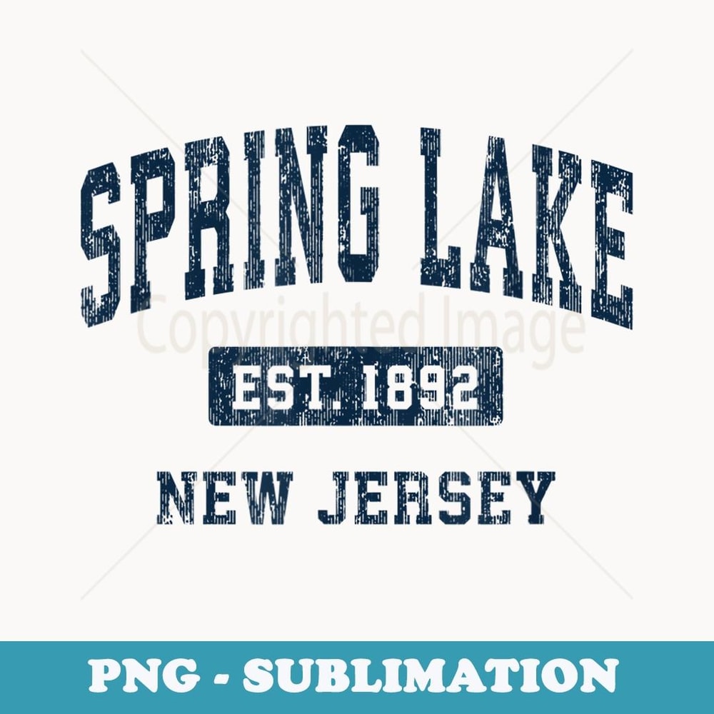 Spring Lake New Jersey NJ Vintage Athletic Sports Design - Creative Sublimation PNG Download