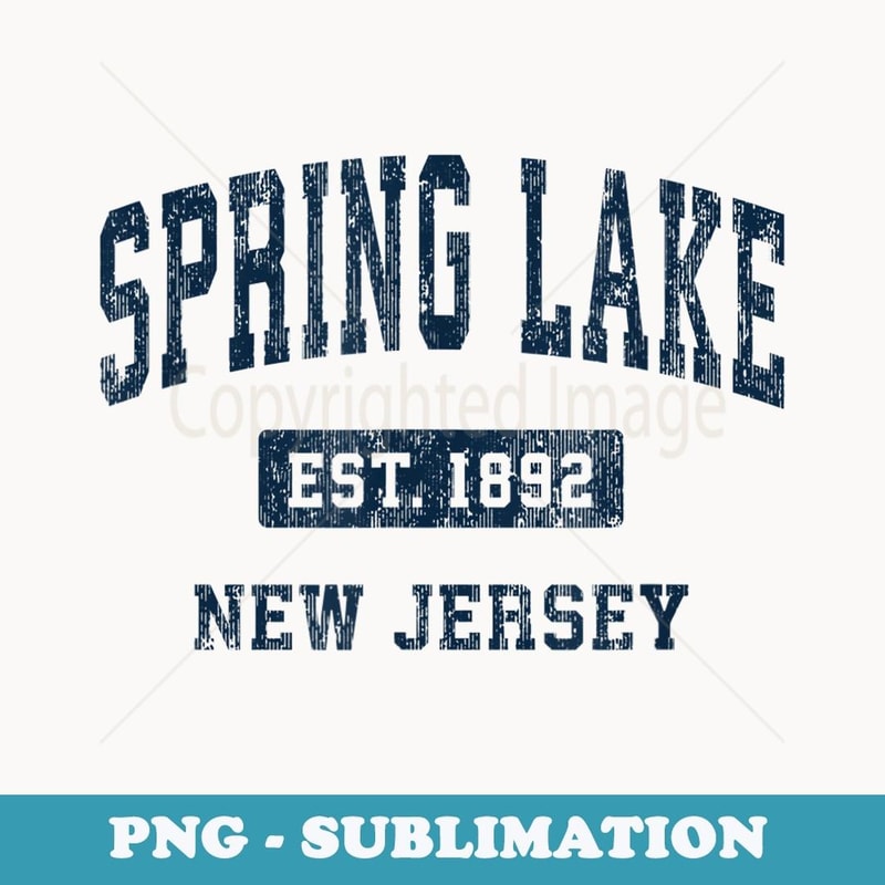 Spring Lake New Jersey NJ Vintage Athletic Sports Design - Creative Sublimation PNG Download