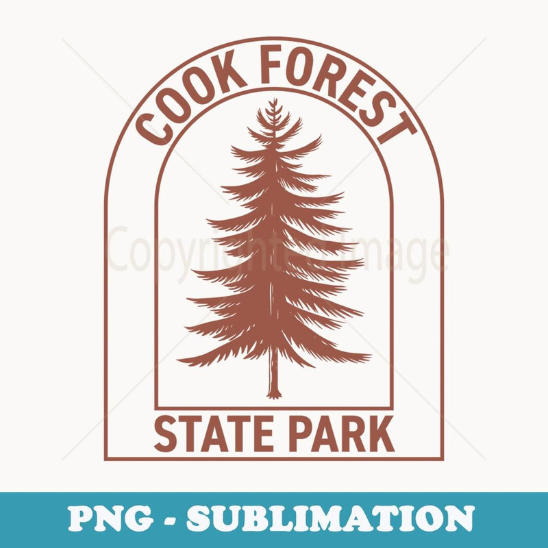 Cook Forest State Park Pennsylvania Vintage Tree - Vintage Sublimation PNG Download