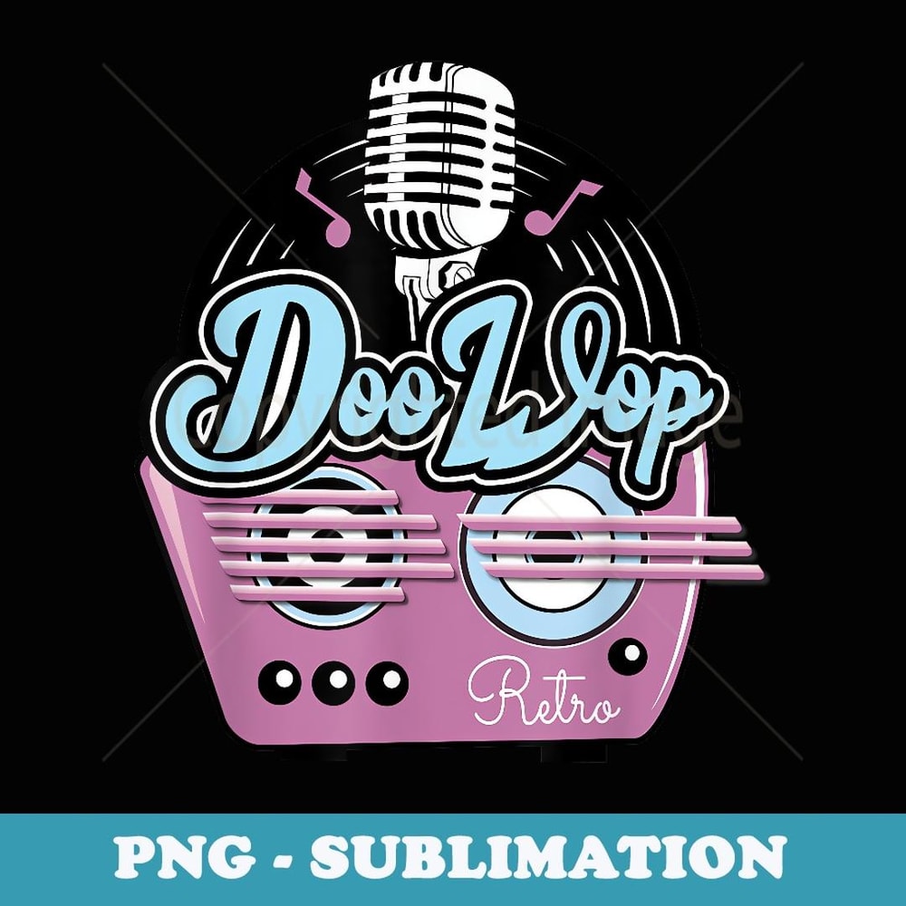 50s Doo Wop Sock Hop Dance Rock N Roll Vintage Microphone - Professional Sublimation Digital Download