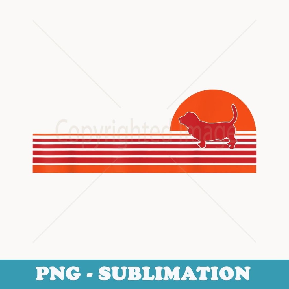 Basset Hound Dog Breed Animal Retro Vintage Style Dogs - Retro PNG Sublimation Digital Download
