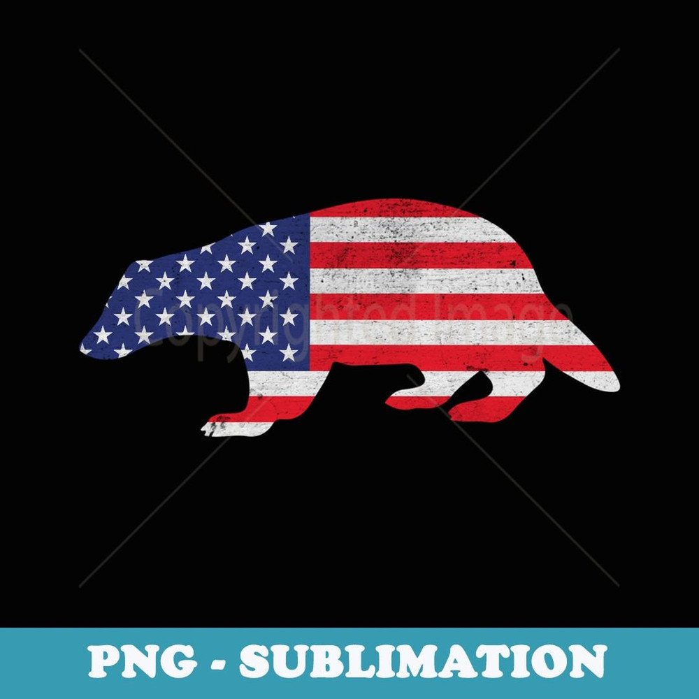 Honey Badger Independence Day Patriotic USA Flag 4th of July - Aesthetic Sublimation Digital File