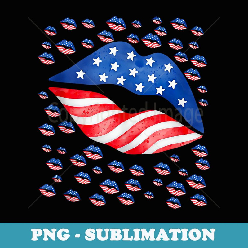 American Flag Lips Funny July 4th Independence Day tee - Special Edition Sublimation PNG File