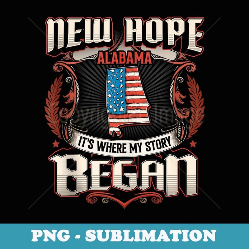 New Hope Alabama USA Flag 4th Of July - Modern Sublimation PNG File