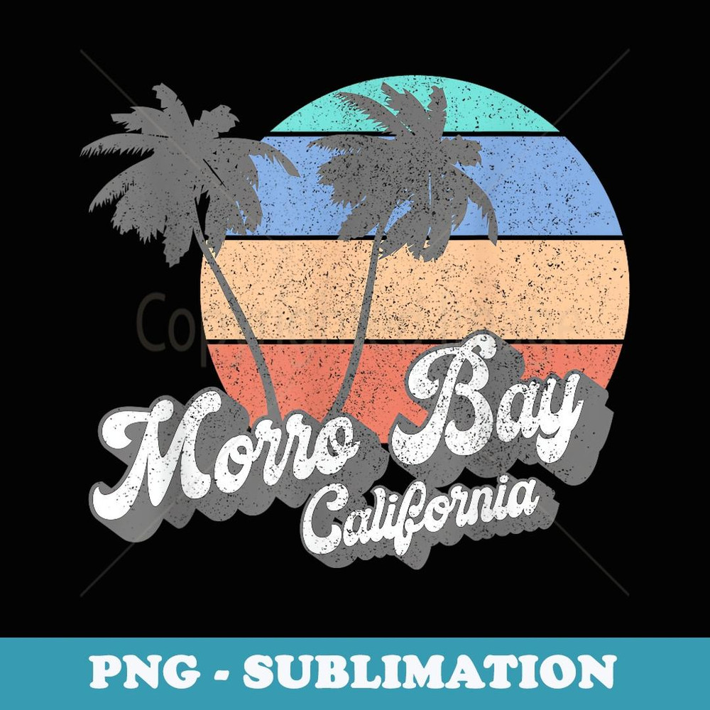 Retro Morro Bay California CA Vintage Beach Surf - Decorative Sublimation PNG File