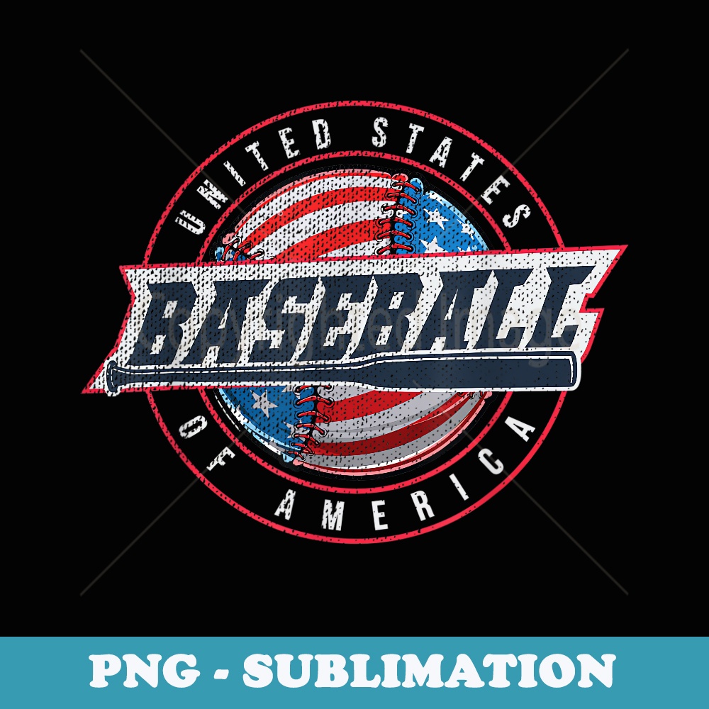 Vintage 4th Of July Baseball American Flag Boys ns Men - Sublimation Digital Download