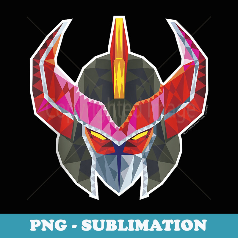 Power Rangers Megazord Retro Helmet Polygon Style - Premium PNG Sublimation File