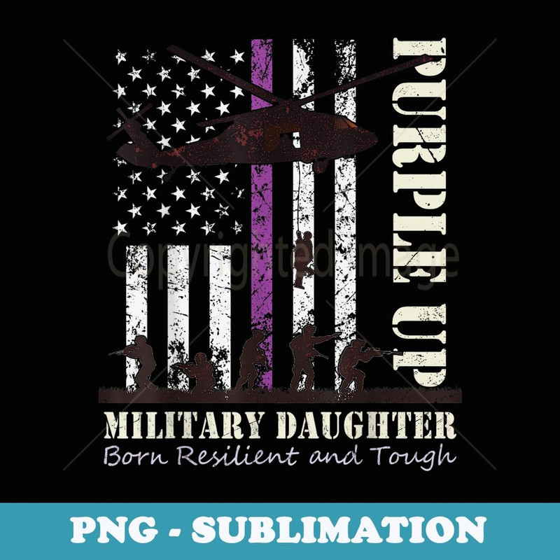 Purple Up Military Military Child Month US Flag - Decorative Sublimation PNG File