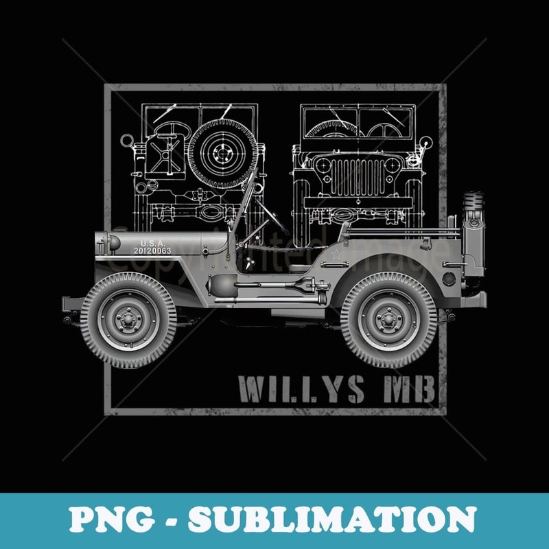 Willys MB Vintage Off Road Classic Vehicle WW2 - Premium Sublimation Digital Download