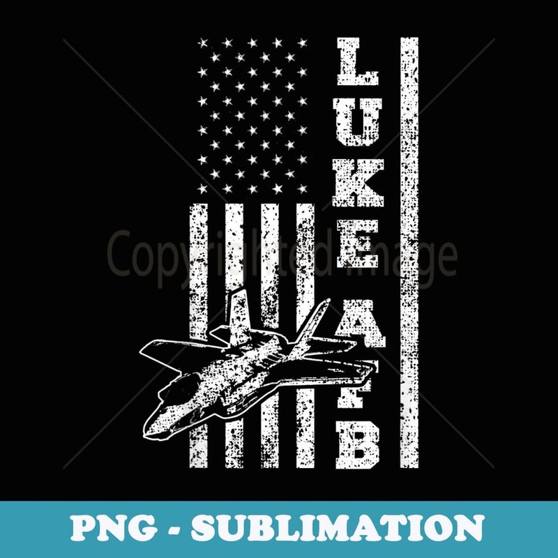 Luke Air Force Base USAF F-16 Falcon Patriotic US Flag - Artistic Sublimation Digital File